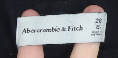 Abercrombie & Fitch Women's Black Wide-Leg Pleated Trousers Size 28
