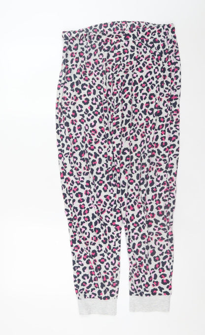 Additional front view of Dunnes Women’s Multicoloured Leopard Print Pyjama Pants, size UK 8