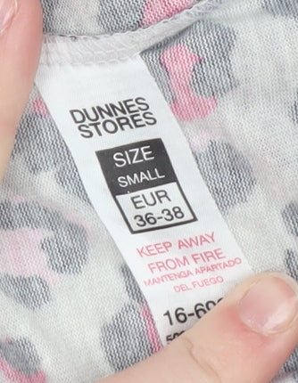 Brand and care label for Dunnes Women’s Multicoloured Leopard Print Pyjama Pants, size UK 8