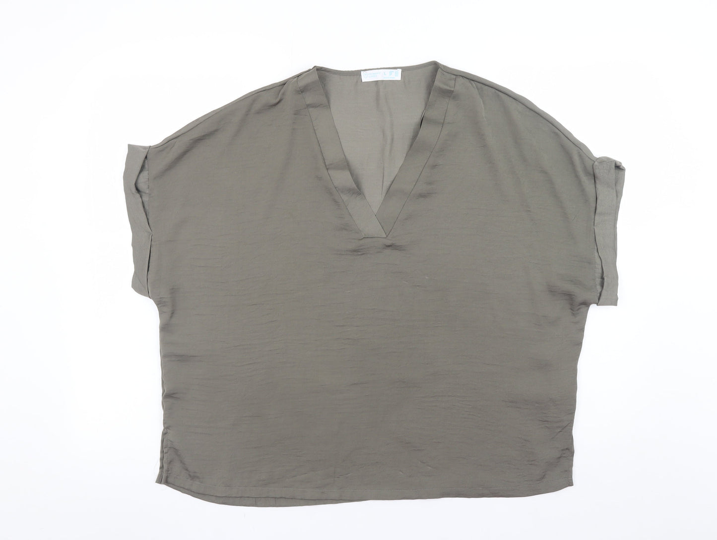 Primark Women Brown Relaxed Fit V-Neck Blouse Size L