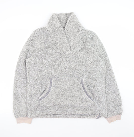 Love to Lounge Women’s Grey Fleece Cowl Neck Lounge Top Size M