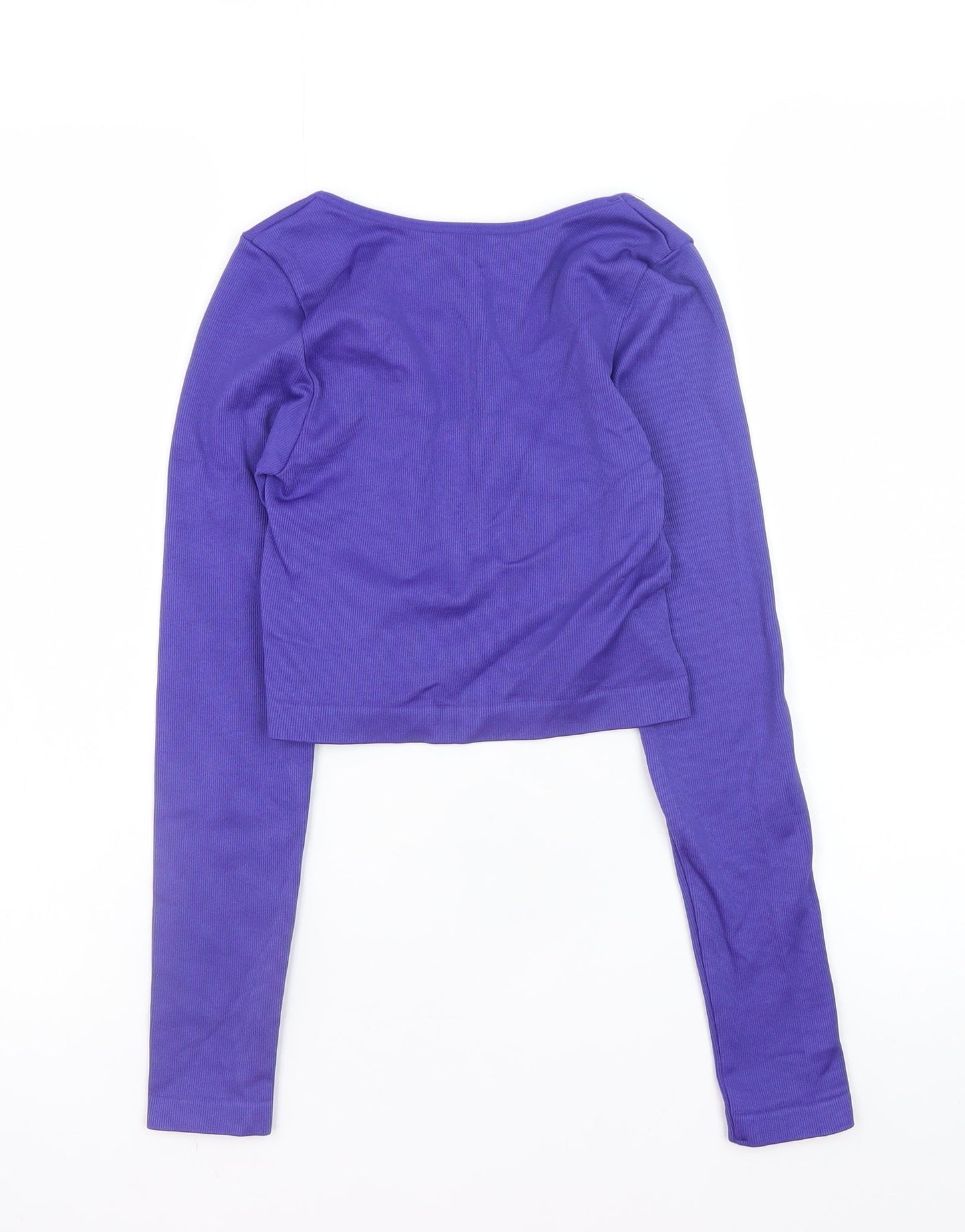 Primark Women’s Purple Cropped Long Sleeve Slim Fit Top XS
