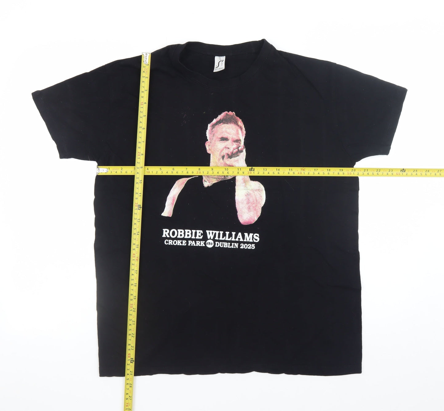 SOL'S Women's Black Music Print T-Shirt Size M Crew Neck Short Sleeve
