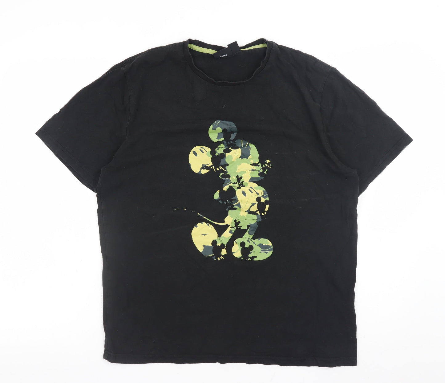 Disney Women’s Black Mickey Mouse Graphic Cotton T-Shirt Size L