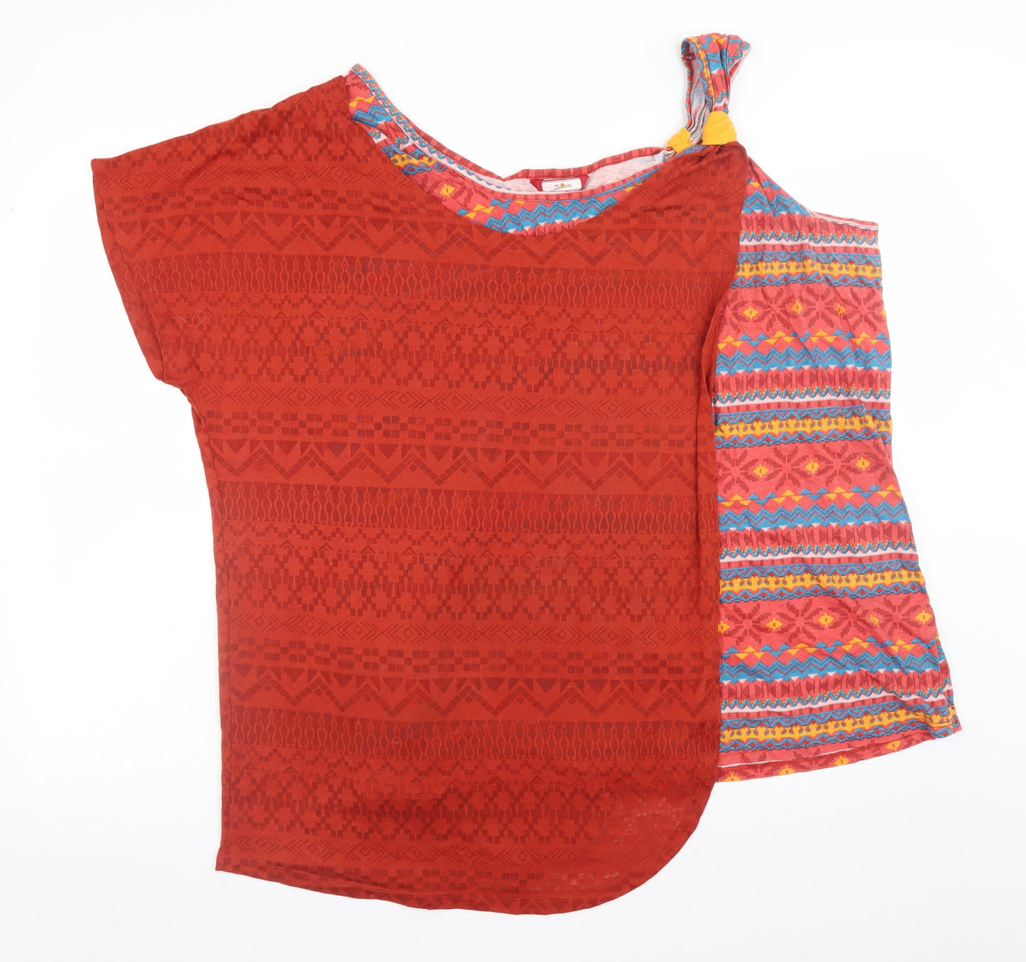 Joe Browns Women's Red Aztec Asymmetrical Tunic T-Shirt Size 26