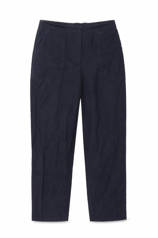 Carolyn Donnelly The Edit Women's Black Cotton Elastic Waist Straight Trousers UK 10