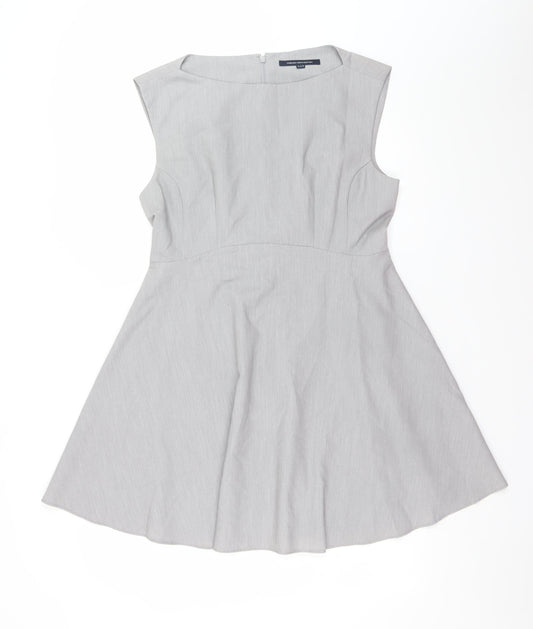 French Connection Women's Grey Sleeveless Fit & Flare Dress Size 14