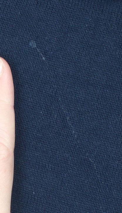 Brand and care label for Dunnes Men’s Navy Blue Cotton Crew Neck jumper M
