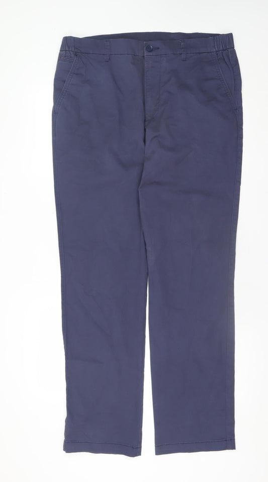 Dunnes Stores Men’s Blue Chino Trousers 36W 33L Cotton Stretch