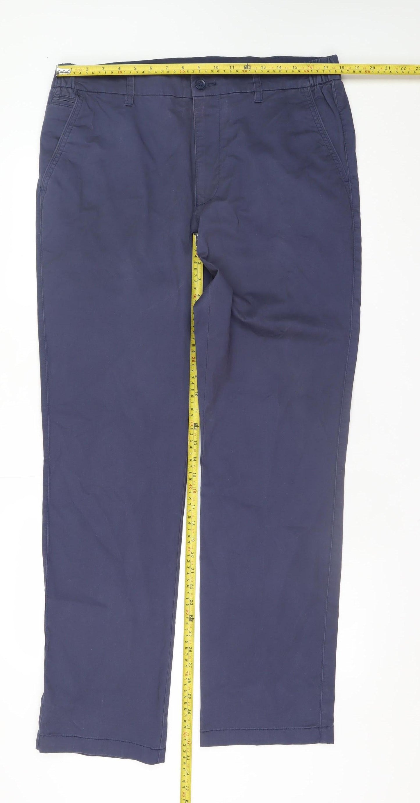 Dunnes Stores Men’s Blue Chino Trousers 36W 33L Cotton Stretch