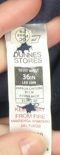 Dunnes Stores Men’s Blue Chino Trousers 36W 33L Cotton Stretch