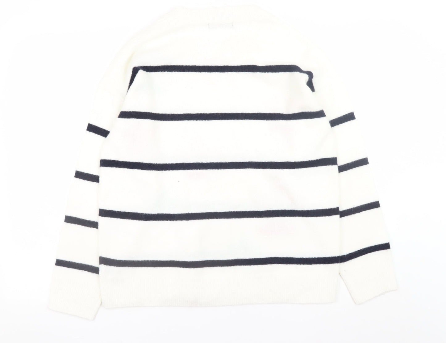 F&F Women’s White Star Stripe Knit Jumper Size 14