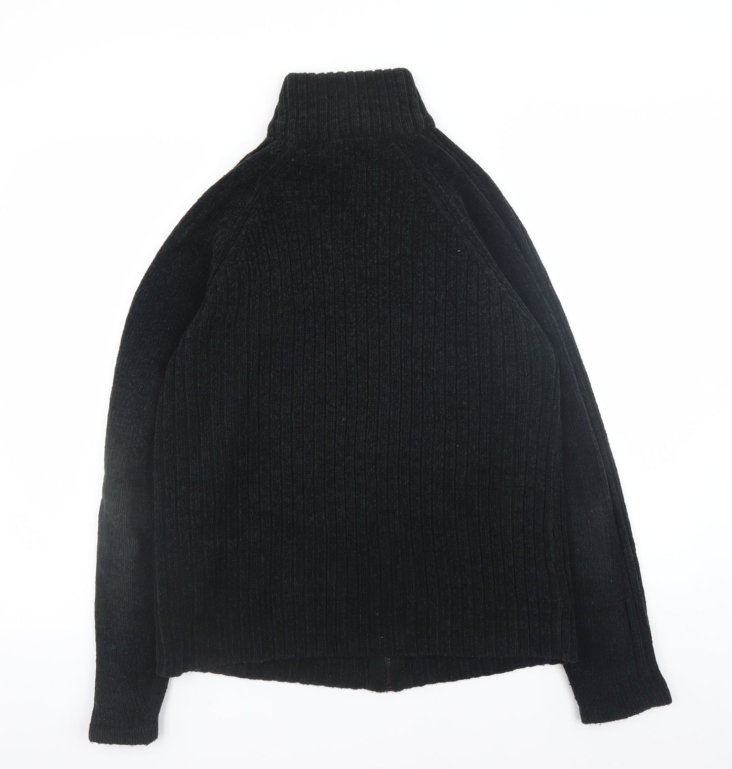 Dunnes Men’s Black Ribbed Half Zip Jumper Size S Acrylic Knit