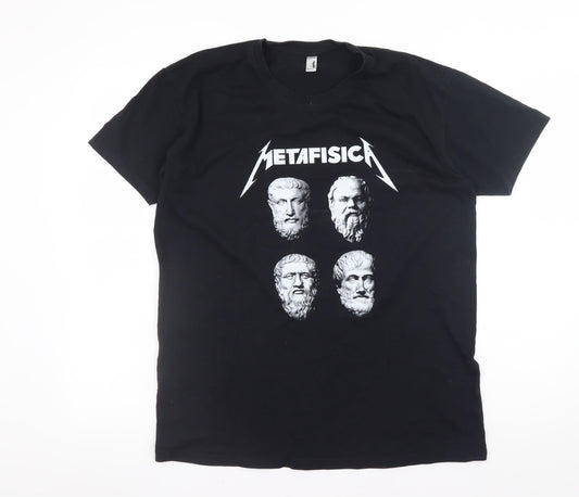 Pampling Unisex Black L Metafisica Graphic Cotton T-Shirt