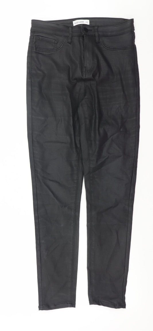 Gallery Women’s Black Faux Leather Skinny Jeggings Size 10