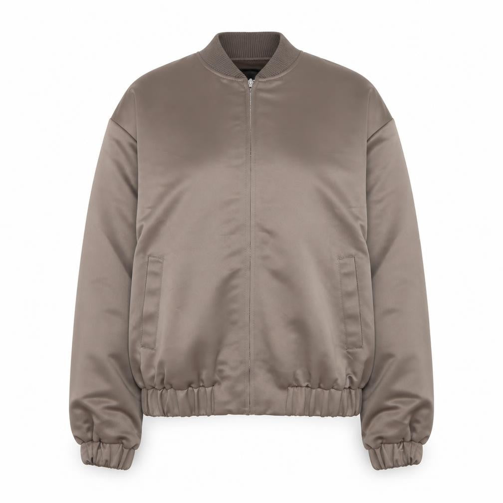 PRETTYLITTLETHING Women’s Brown Bomber Jacket UK 4 Polyester Zip Up
