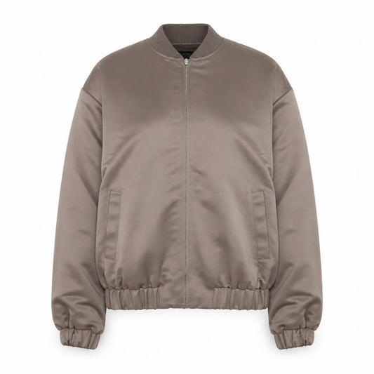PRETTYLITTLETHING Women’s Brown Bomber Jacket UK 4 Polyester Zip Up