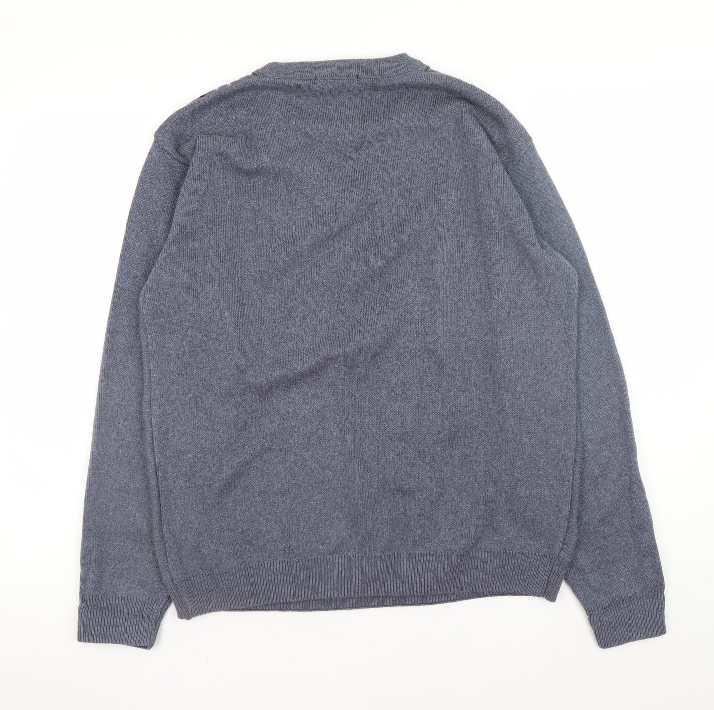 Dunnes Men Blue Geometric V-Neck Pullover Jumper Size S