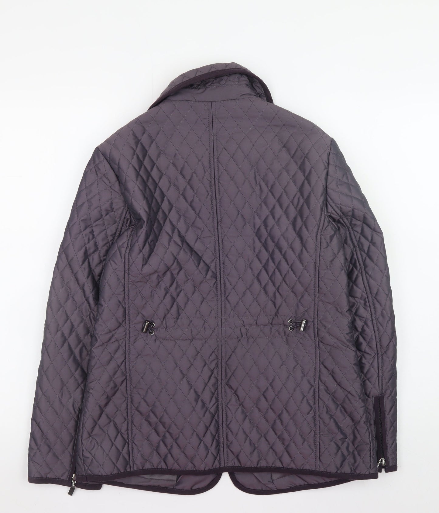 CC Petite Women's Purple Quilted Mid-Length Zip Jacket Size 8