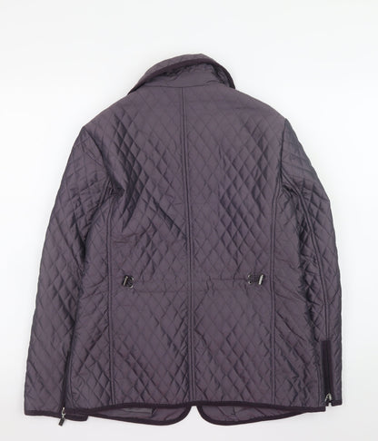 Country Casuals Petite Women's Purple Quilted Mid-Length Zip Jacket Size 8