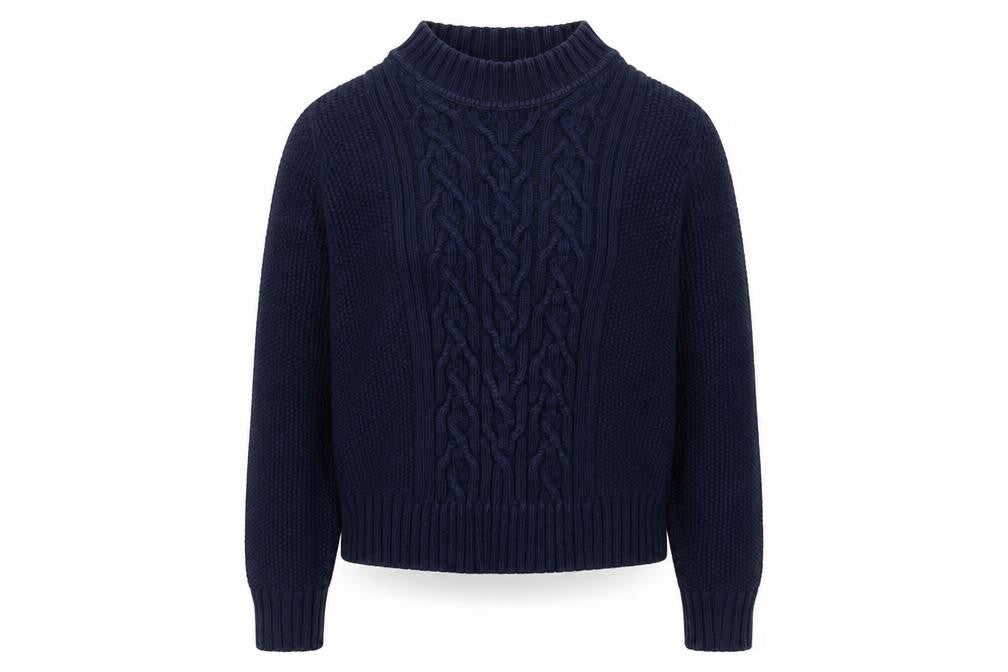 Marks & Spencer Women's Blue Cotton Cable-Knit Jumper Size 12
