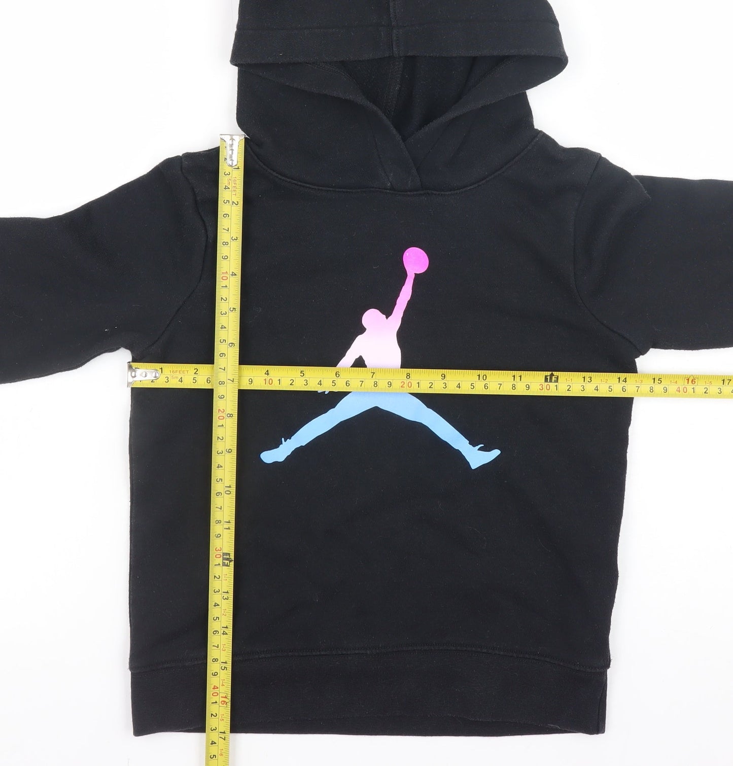 Jordan Boys Black Pullover Hoodie 6-7 Years Logo Fleece Sweatshirt