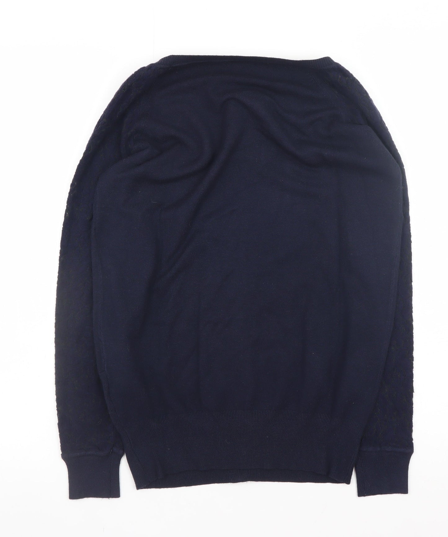 Accestar Women's Black S Crew Neck Zip Cardigan Jumper