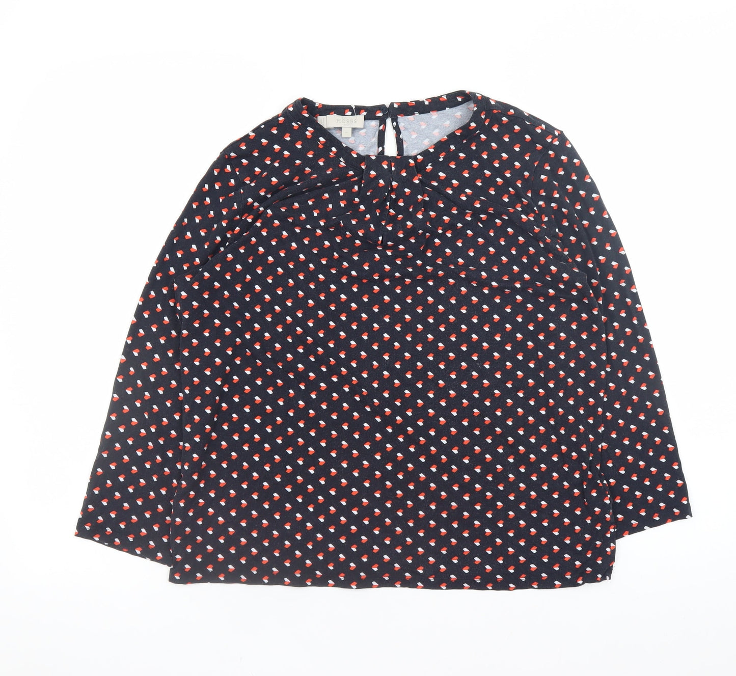 Hobbs Women’s Multicoloured Geometric Long Sleeve Jersey Blouse M