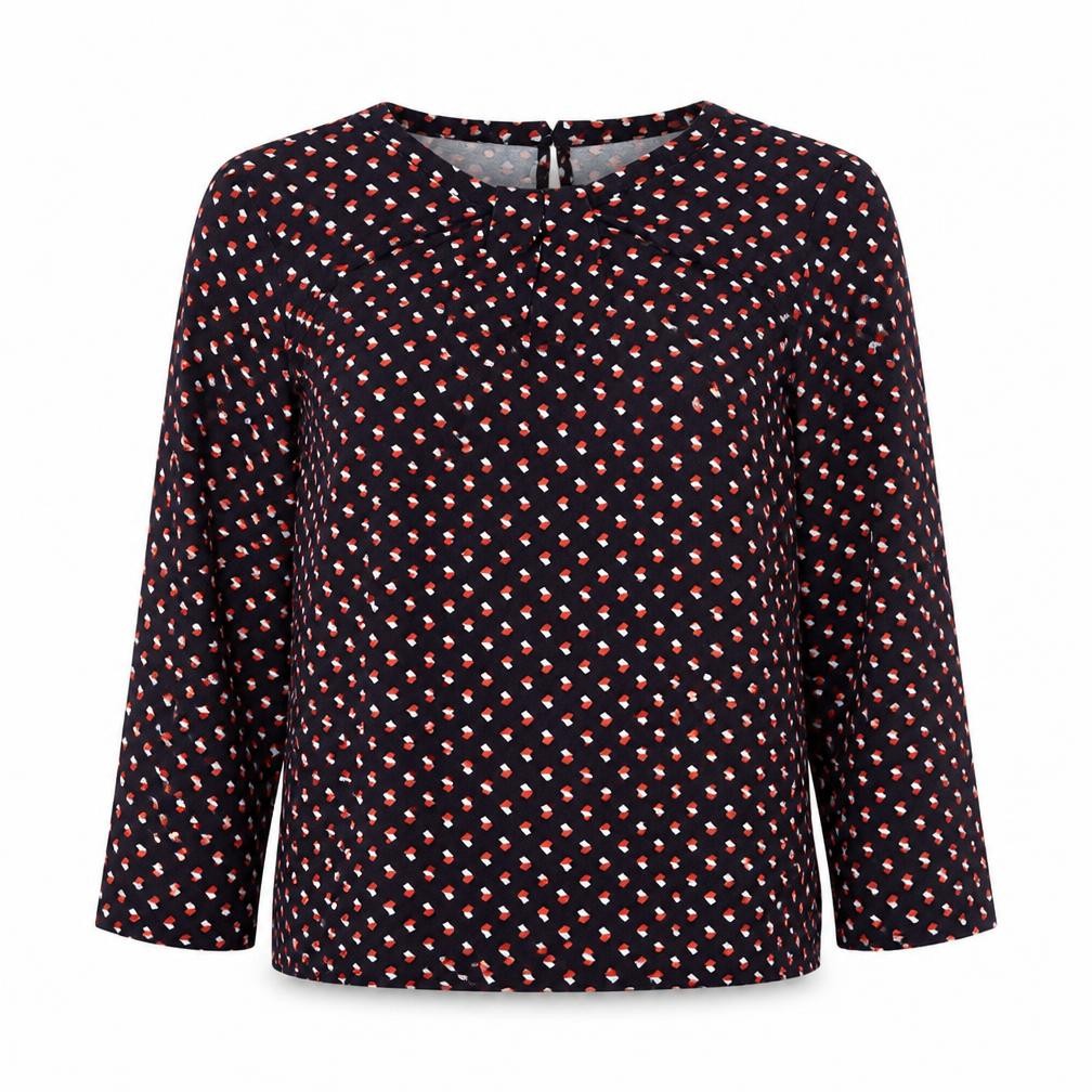 Hobbs Women’s Multicoloured Geometric Long Sleeve Jersey Blouse M