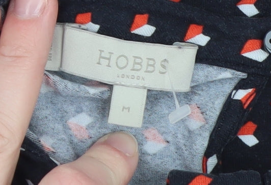 Hobbs Women’s Multicoloured Geometric Long Sleeve Jersey Blouse M