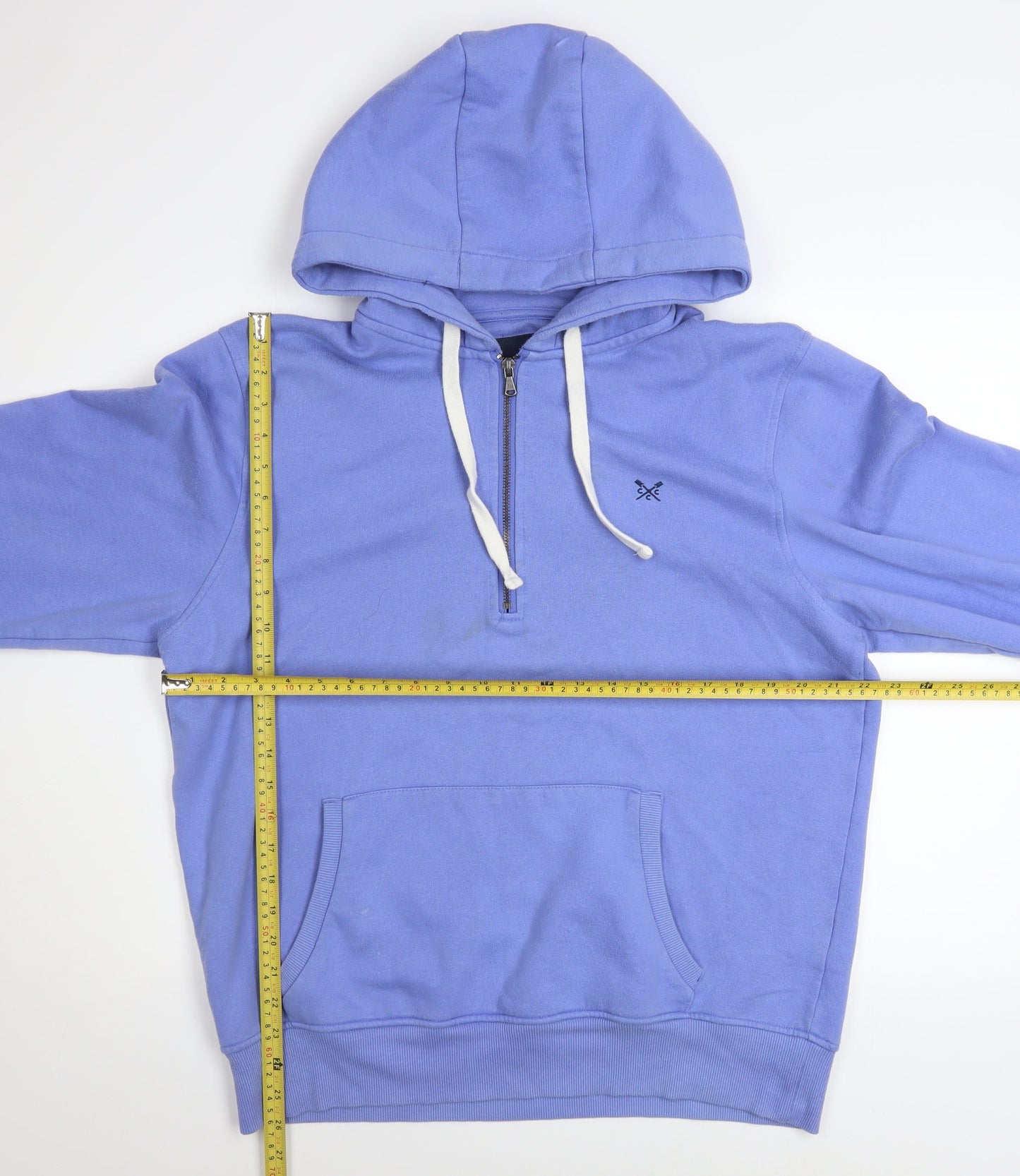 Crew Clothing Company Men's Blue XL 1/4 Zip Hoodie