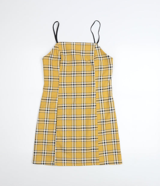 Urban Outfitters Women Yellow Checked Slip Dress XS
