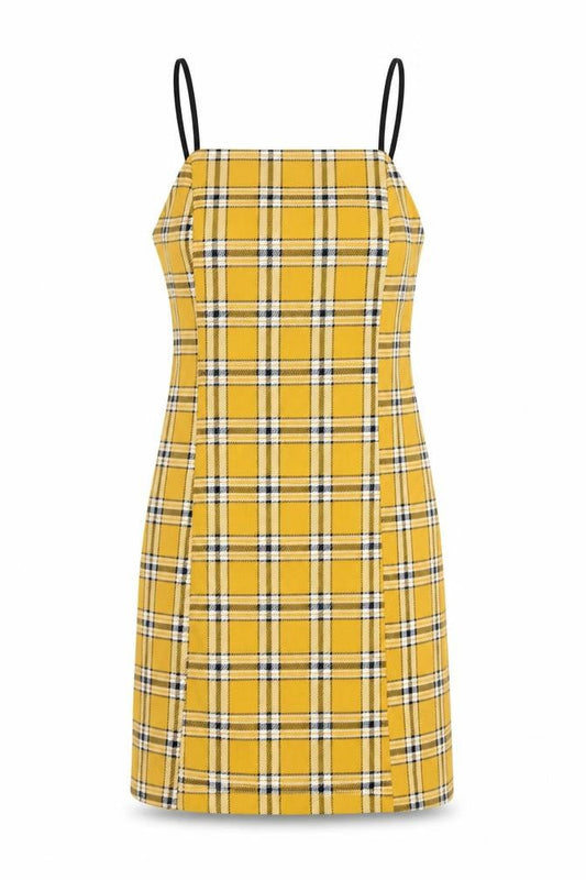 Urban Outfitters Women Yellow Checked Slip Dress XS