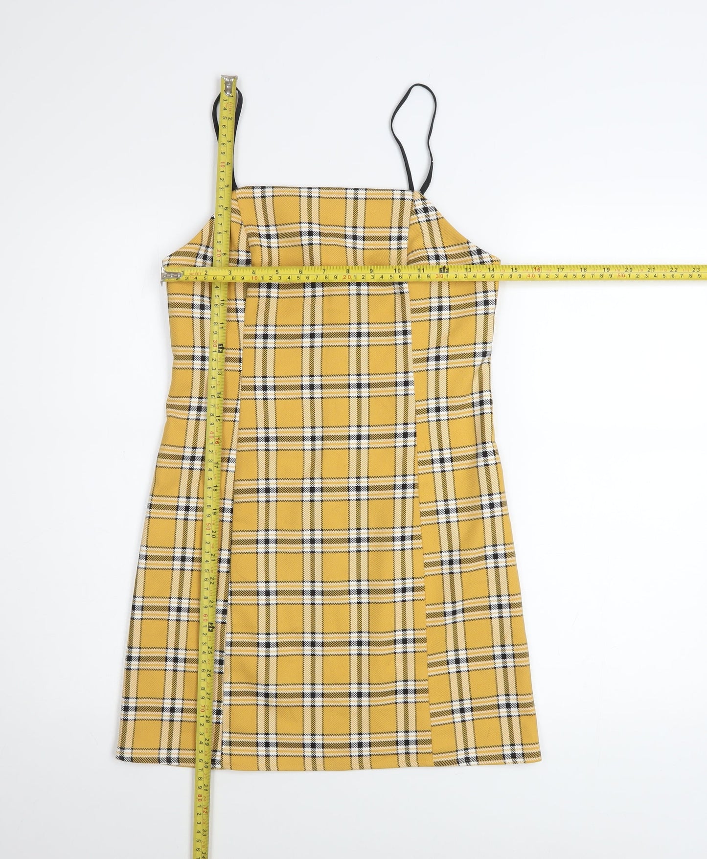 Urban Outfitters Women Yellow Checked Slip Dress XS