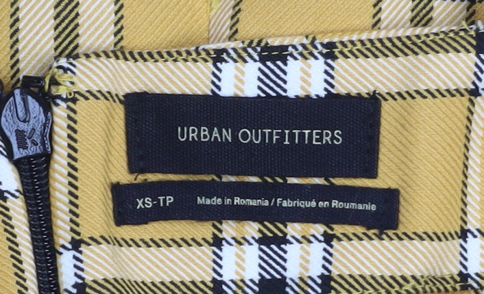 Urban Outfitters Women Yellow Checked Slip Dress XS