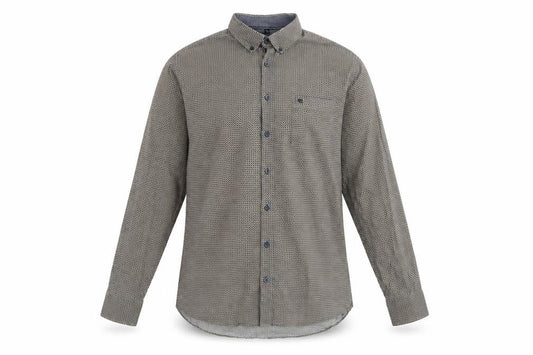 Casa Moda Men's Blue Geometric Long Sleeve Button-Up Shirt XL