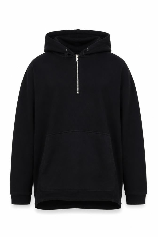 ASOS Men's Black 1/2 Zip Pullover Hoodie Size M