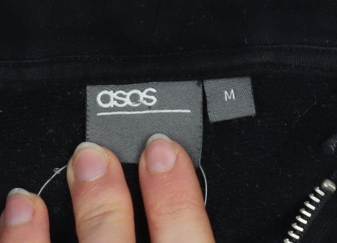 ASOS Men's Black 1/2 Zip Pullover Hoodie Size M