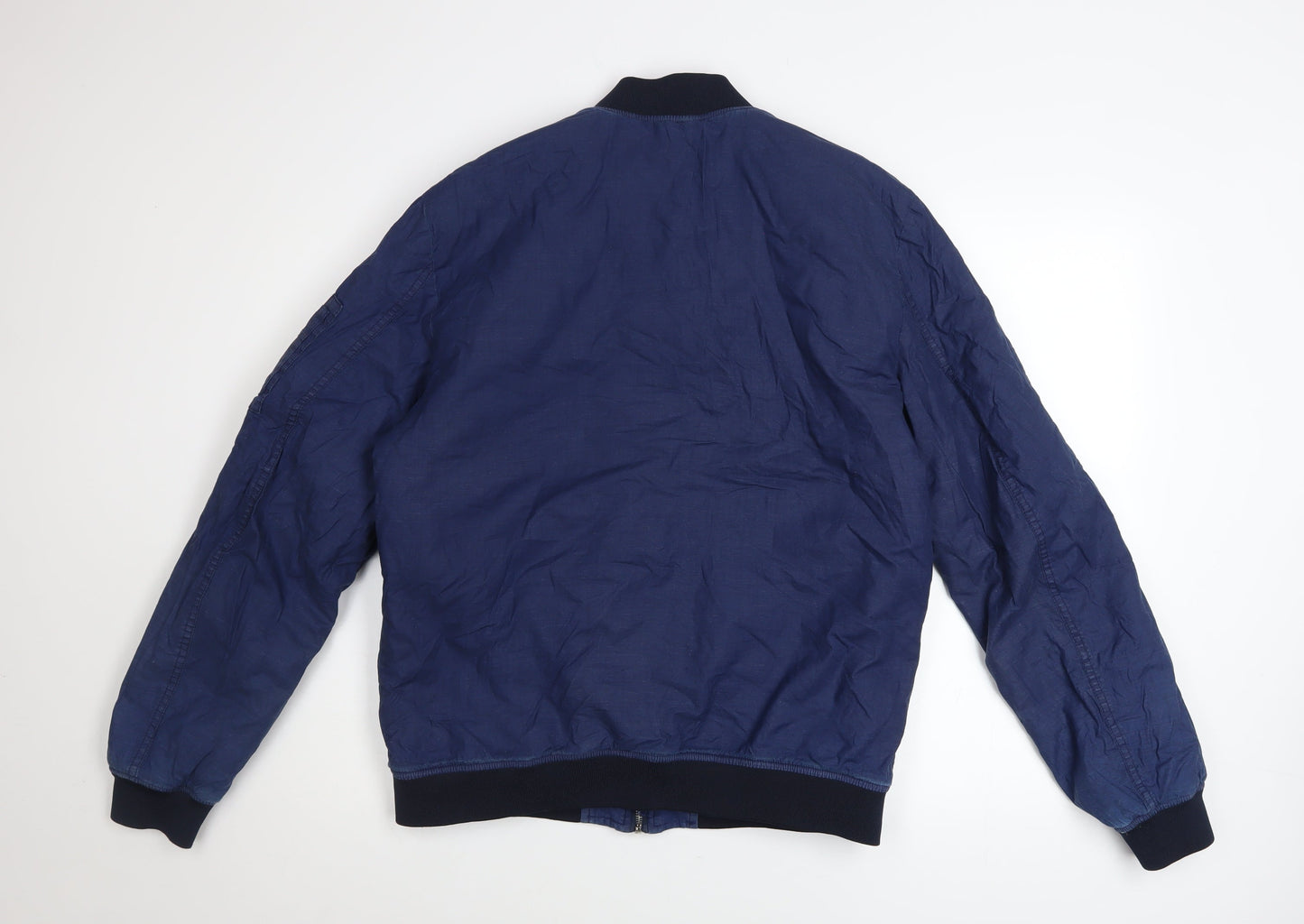 1975 Original Denim Men's Blue Cotton Bomber Jacket Size L