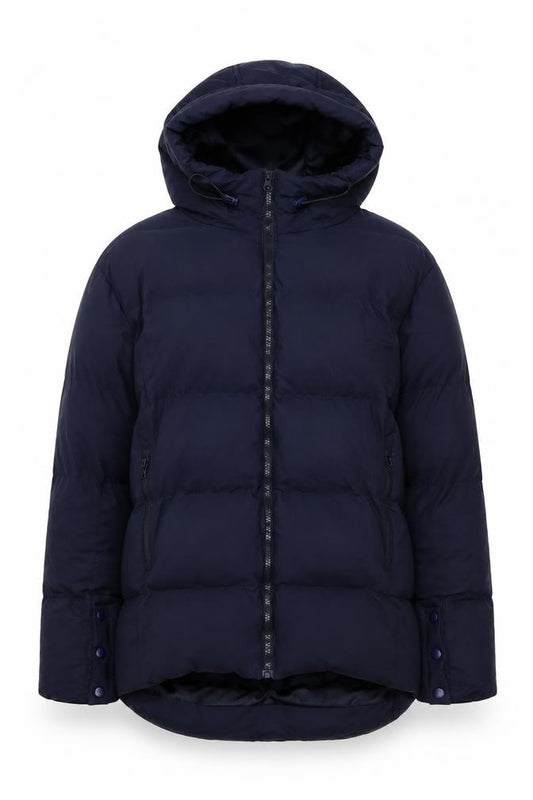Missguided Women’s Blue Puffer Jacket Hooded Size 10 UK Winter Coat