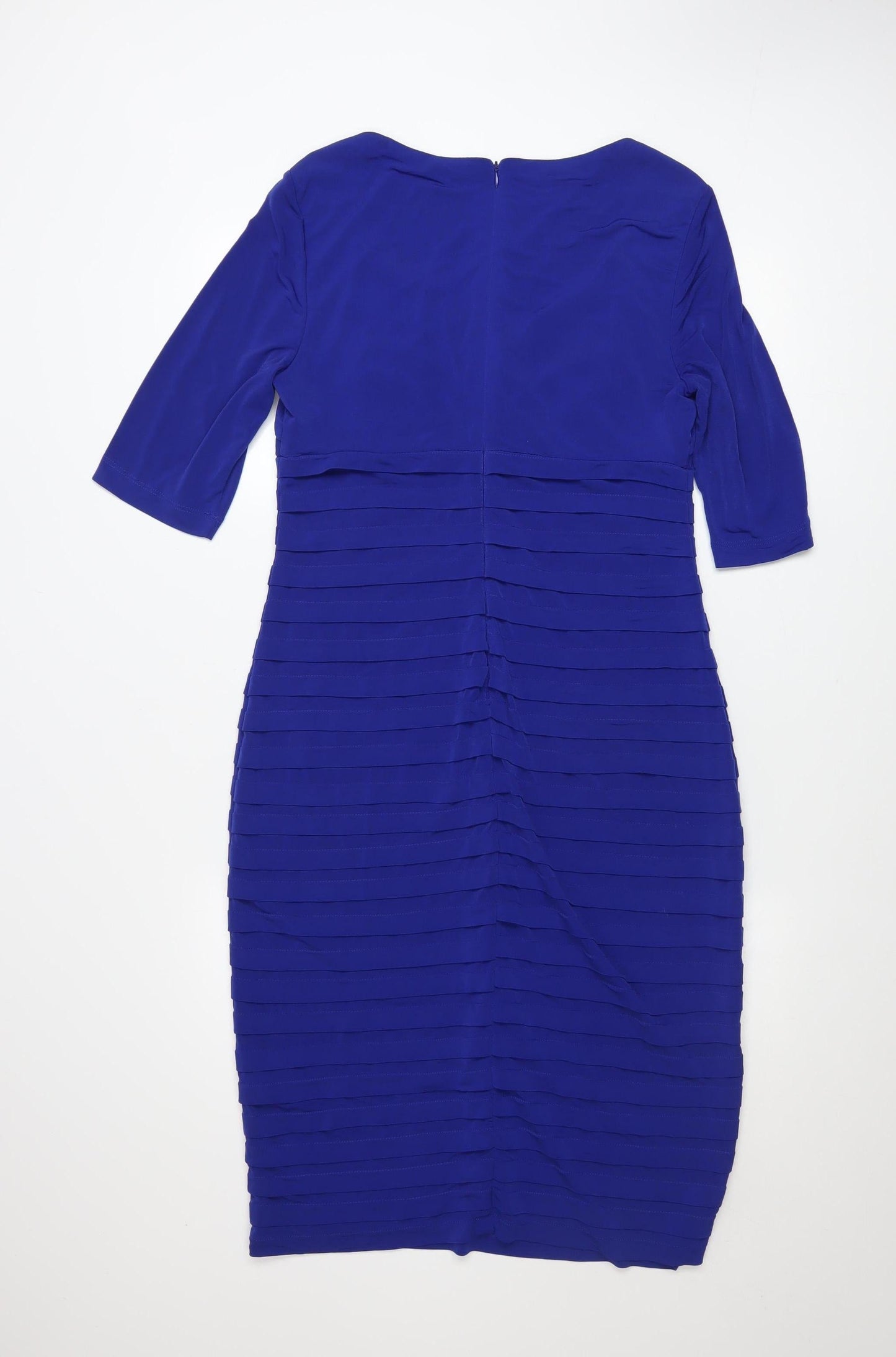 London Times Women Blue Knee Length Sheath Dress Size 10