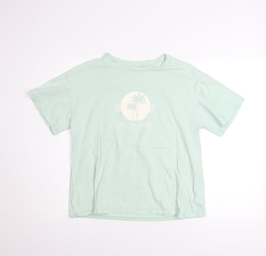 Next Girls Green Los Angeles Surf Graphic T-Shirt 13 Years Cotton