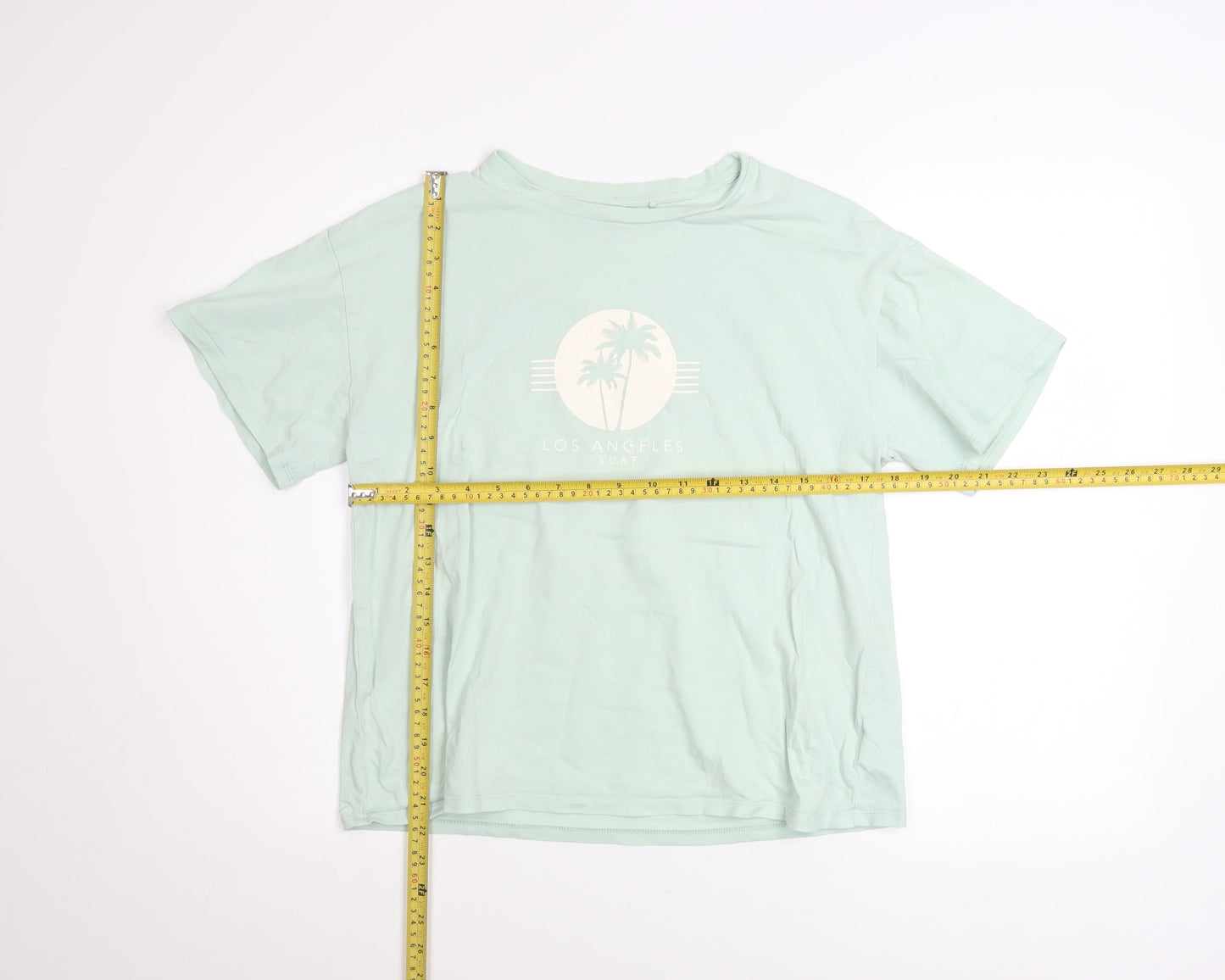 Next Girls Green Los Angeles Surf Graphic T-Shirt 13 Years Cotton