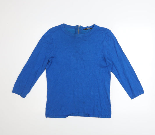Dunnes Women’s Blue Crew Neck 3/4 Sleeve Knit Pullover Jumper Size S