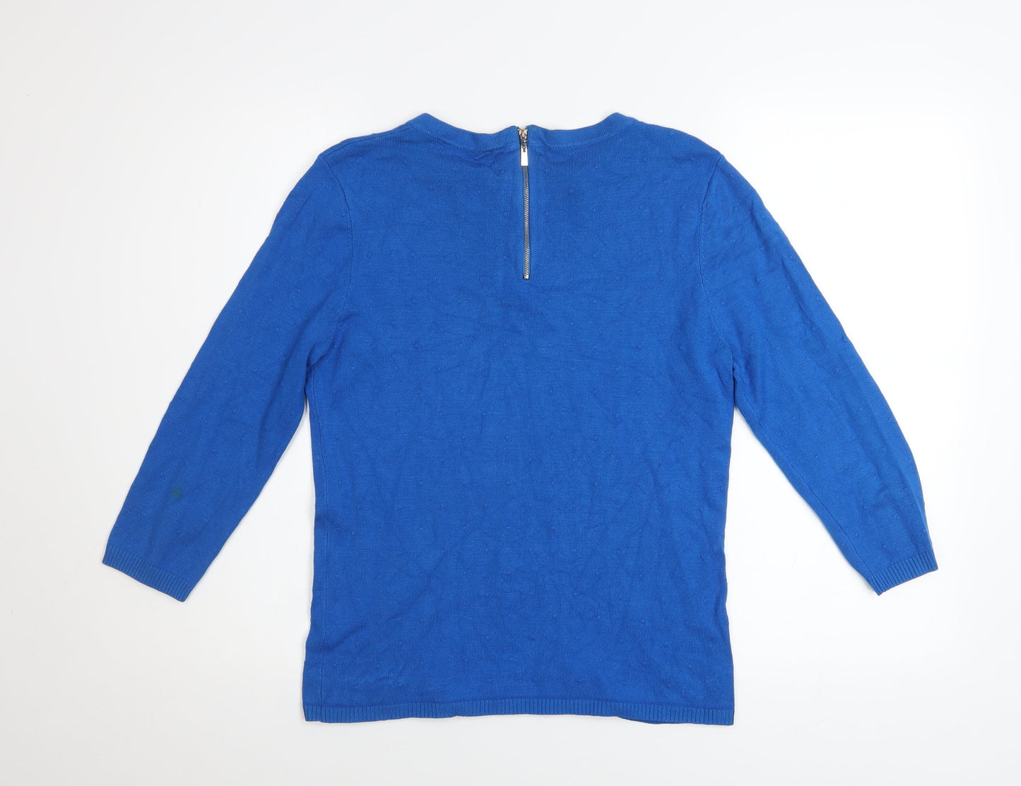 Dunnes Women’s Blue Crew Neck 3/4 Sleeve Knit Pullover Jumper Size S