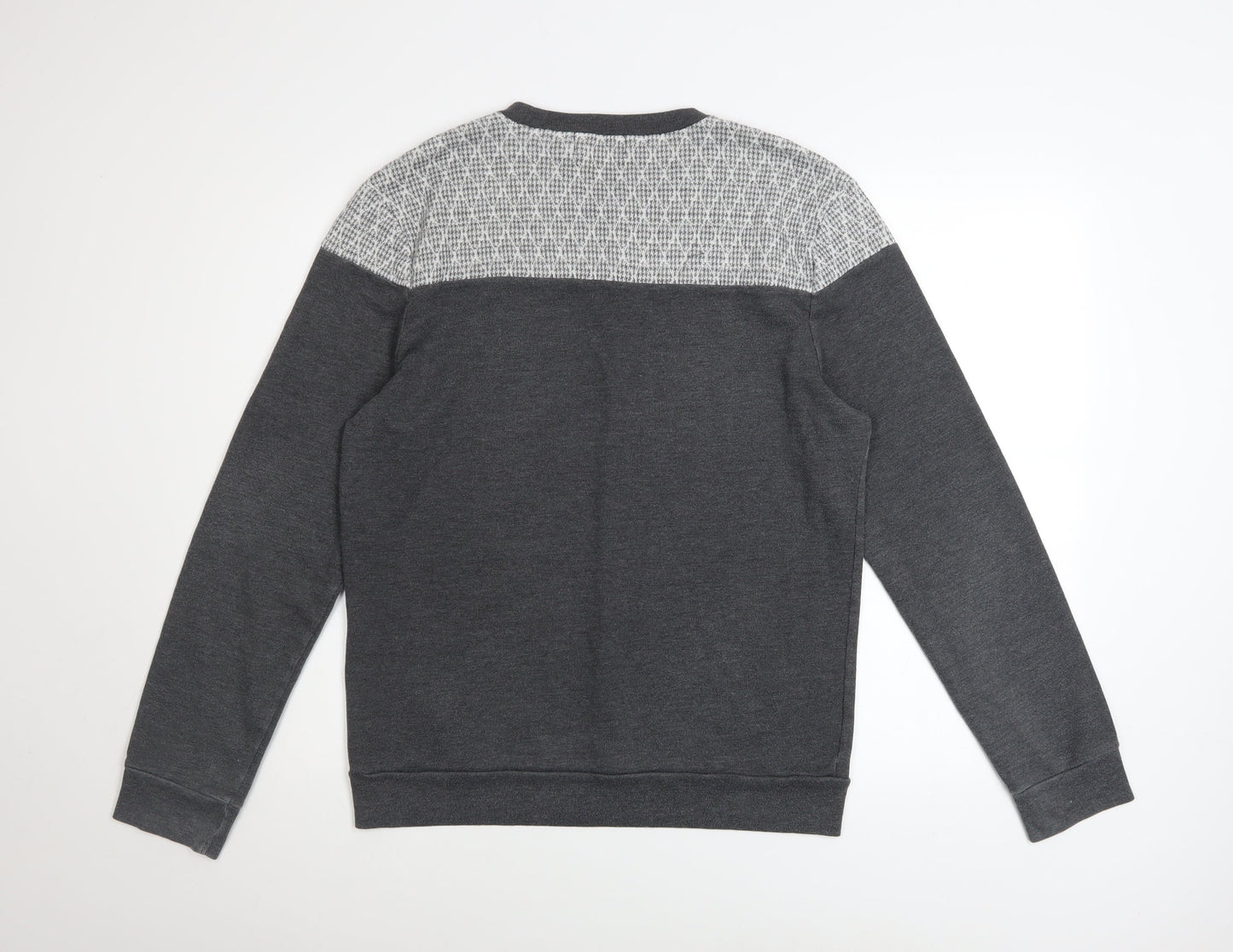 Topman Mens Grey Geometric Crew Neck Sweatshirt Size M