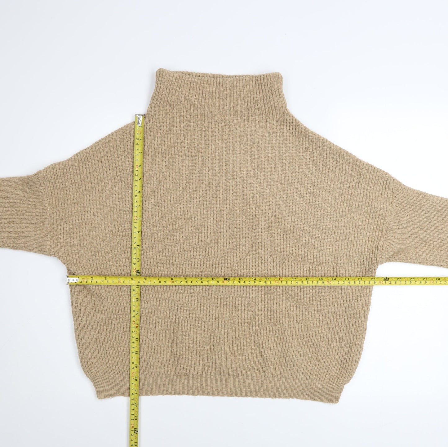 Dorothy Perkins Womens Beige Roll Neck Chunky Knit Jumper Size 10