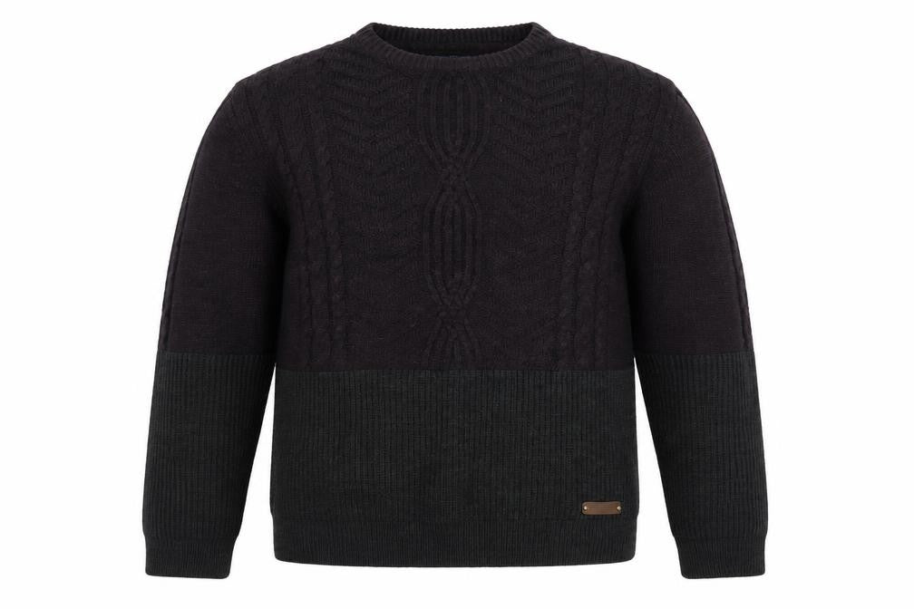 Threadbare Men’s Multicoloured Cable-Knit Crew Neck Jumper Size M