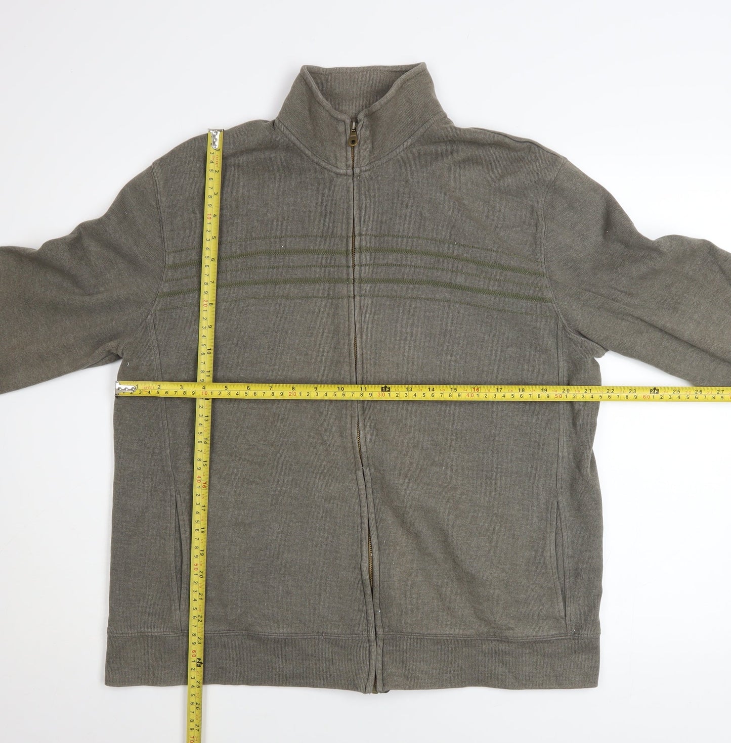 Next Men's Grey Track Jacket Large Full Zip Cotton Blend