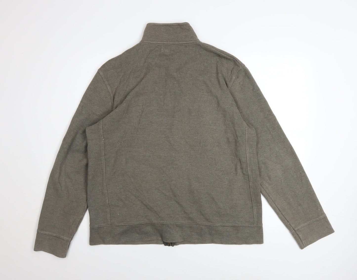 Next Men's Grey Track Jacket Large Full Zip Cotton Blend